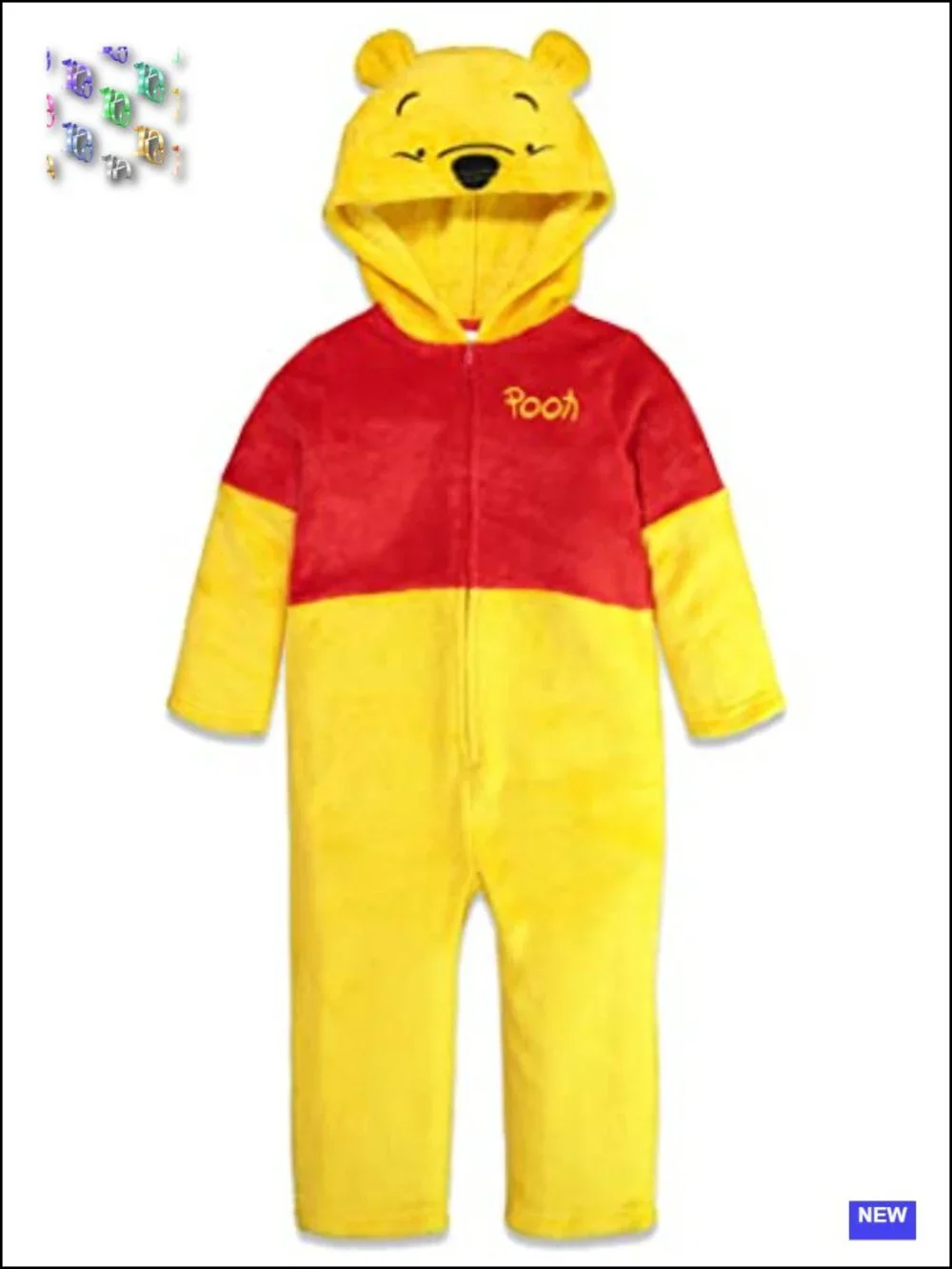 Disney Winnie the Pooh Fleece Hooded Footed Pajama Cosplay Costume for Baby